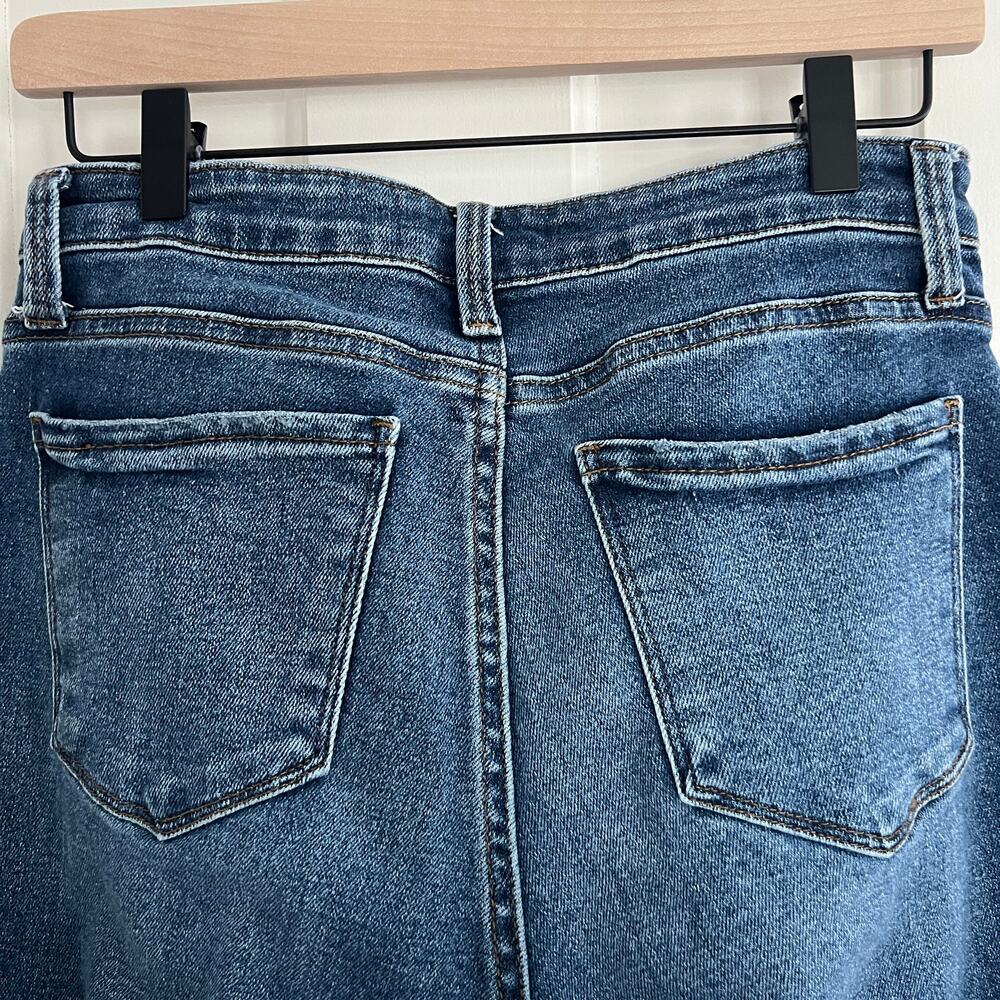 ♥️ Evereve The Ever Straight High Rise Fit Jeans Blue Women Finished Hem Size 28 - Picture 6 of 8